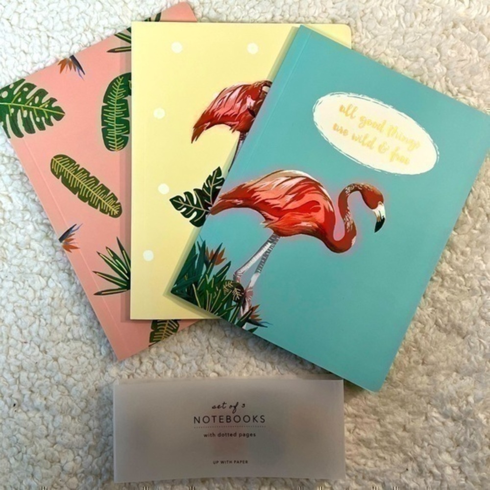 Up With Paper “Flamingos” Notebook Trio